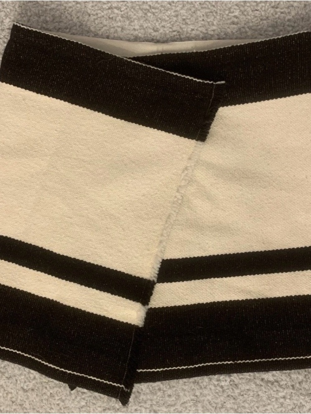 Isabel Marant Black and Cream Wool Blend Wrap Skirt Size 36 Small